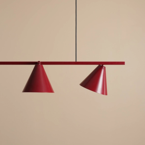 Nowoczesna, geometryczna lampa wisząca FORM 4 RED WINE Nowoczesna, geometryczna lampa wisząca FORM 4 RED WINE