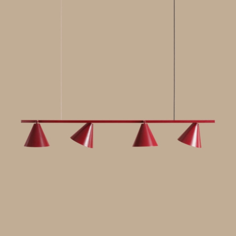 Nowoczesna, geometryczna lampa wisząca FORM 4 RED WINE Nowoczesna, geometryczna lampa wisząca FORM 4 RED WINE