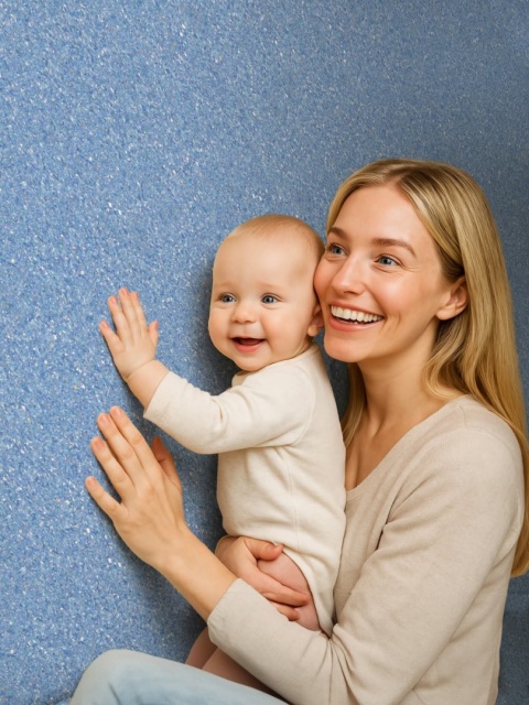 Belka B55 - Tapeta Jasnoniebieska z Brokatem, Nowoczesna Aranżacja Ścian, opak. 5kg