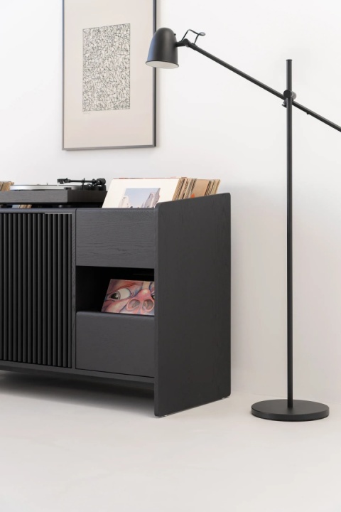 FUSE X Black Oak Turntable and Vinyl Record Cabinet