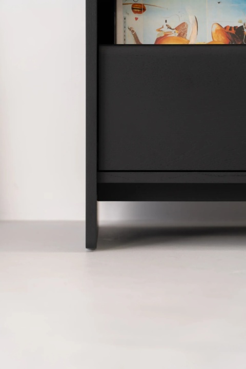 FUSE X Black Oak Turntable and Vinyl Record Cabinet