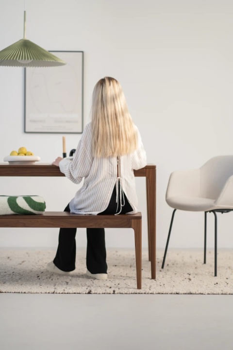 HYGG Dining Table with Bench –n Walnut Wood