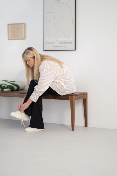 HYGG Dining Table with Bench –n Walnut Wood