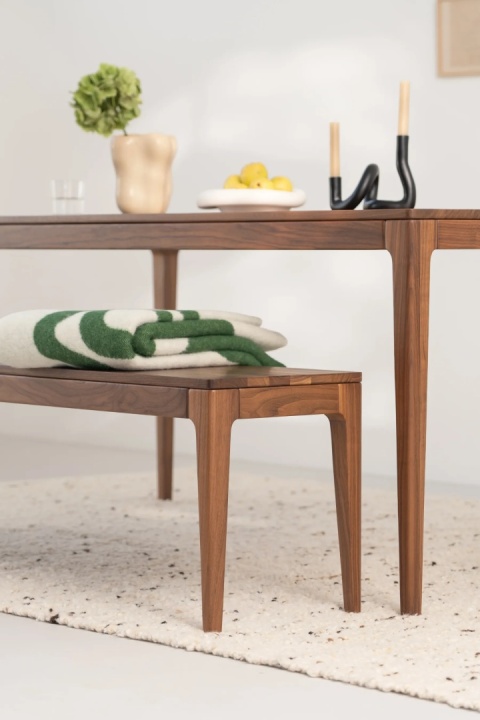HYGG Dining Table with Bench –n Walnut Wood