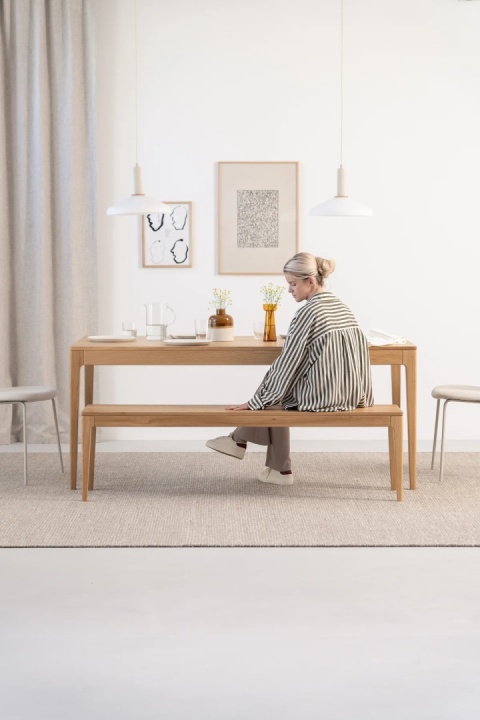HYGG Dining Table with Bench in Oak Wood