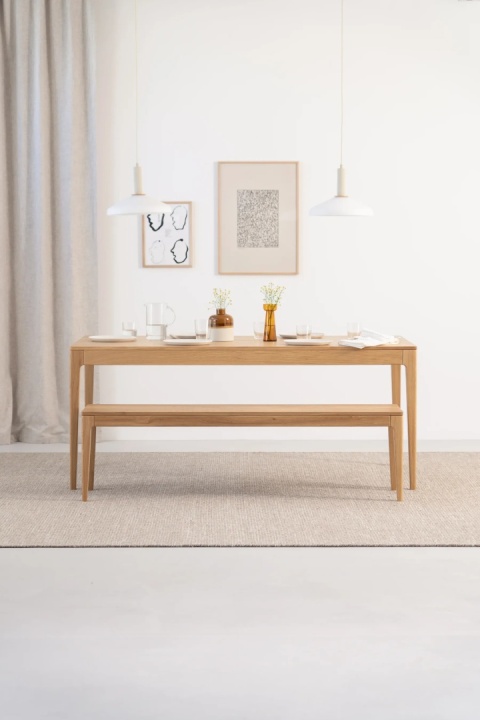 HYGG Dining Table with Bench in Oak Wood
