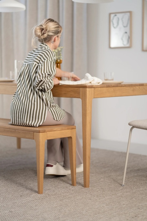 HYGG Dining Table with Bench in Oak Wood