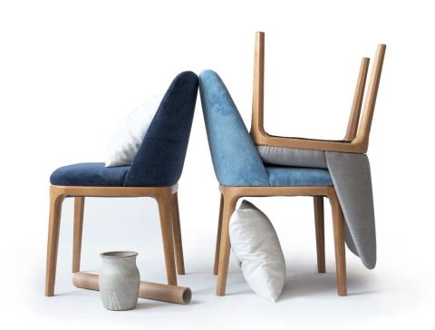 Krzesło LOFT drewniane tapicerowane