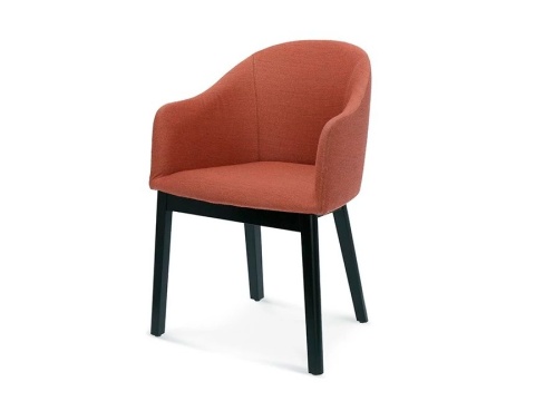 Krzesło POP z drewna bukowego z podłokietnikami tapicerowane