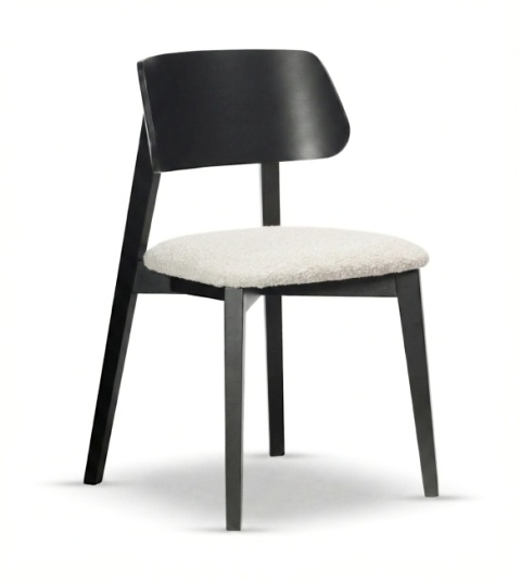 Krzesło DARO z drewna bukowego tapicerowane czarne