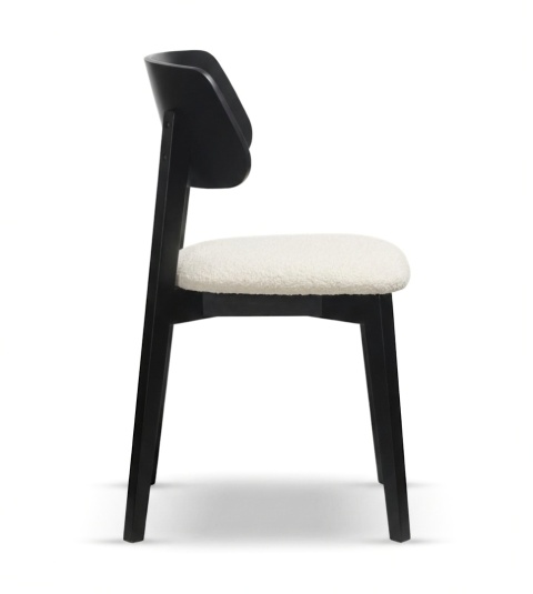 Krzesło DARO z drewna bukowego tapicerowane czarne