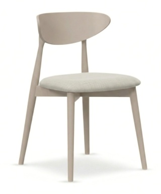 Krzesło VESTA z drewna bukowego tapicerowane kaszmir/biały