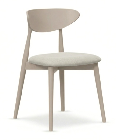 Krzesło VESTA z drewna bukowego tapicerowane kaszmir/biały