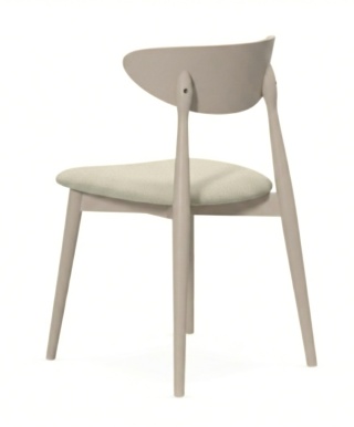 Krzesło VESTA z drewna bukowego tapicerowane kaszmir/biały