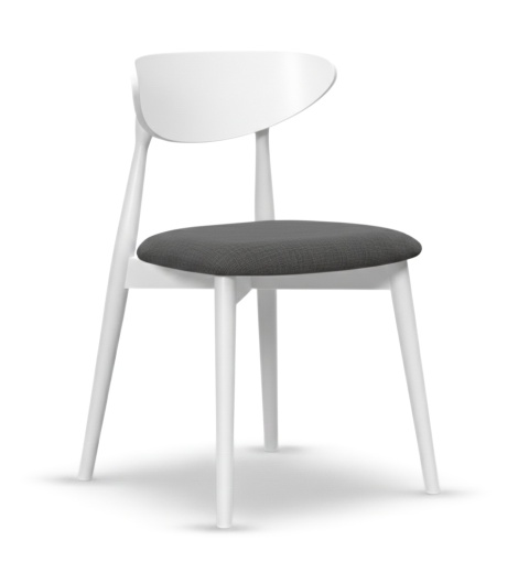 Krzesło VESTA z drewna bukowego tapicerowane kaszmir/biały