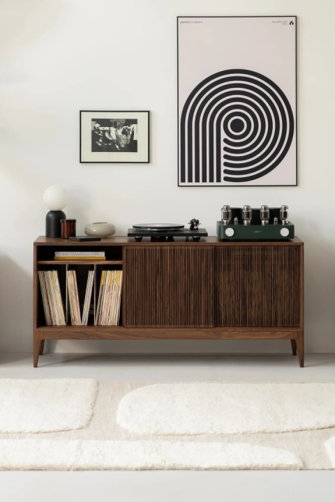 TONN 150 – Turntable & Vinyl Record Cabinet Walnut Wood