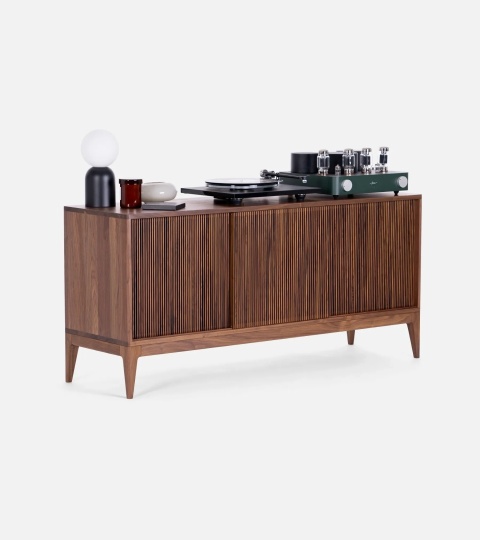TONN 150 – Turntable & Vinyl Record Cabinet Walnut Wood