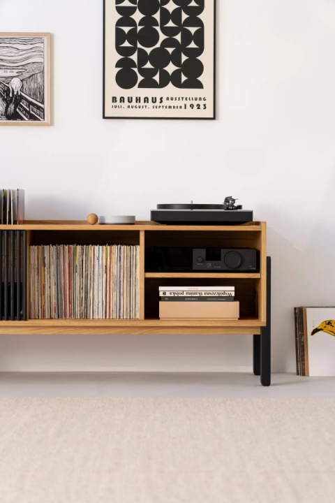 VIBE – Solid Oak Turntable & Vinyl Storage Cabinet