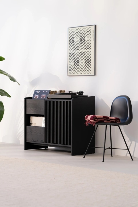 FUSE Szafka pod Gramofon Czarne Drewno Dębowe