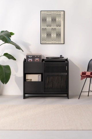 FUSE Szafka pod Gramofon Czarne Drewno Dębowe