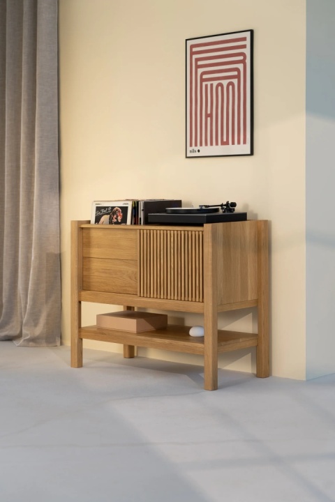JAMM 111 Szafka pod Gramofon i Płyty Winylowe Drewno Dębowe