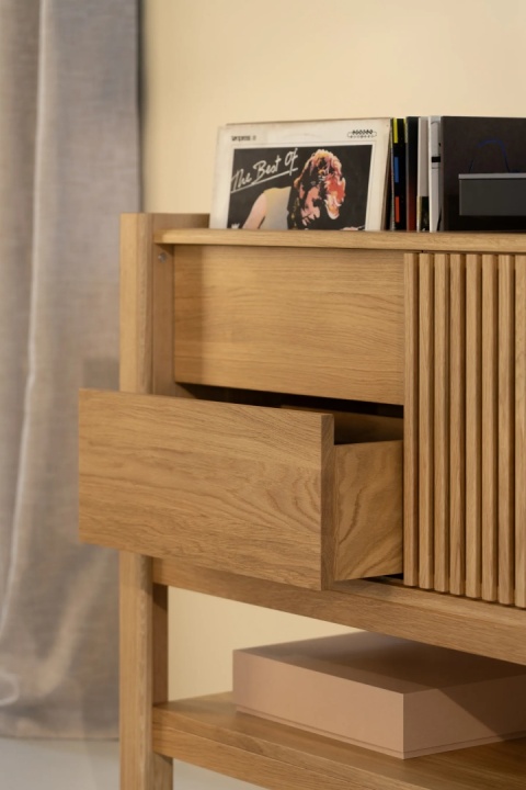 JAMM 111 Szafka pod Gramofon i Płyty Winylowe Drewno Dębowe