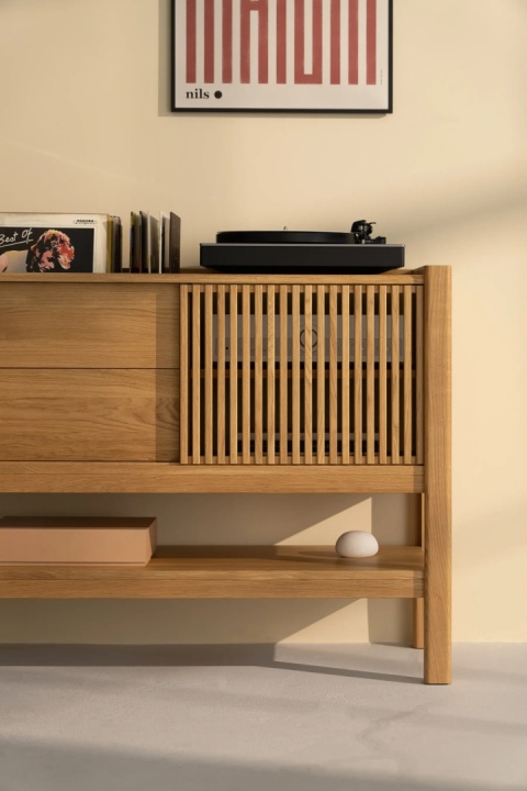 JAMM 111 Szafka pod Gramofon i Płyty Winylowe Drewno Dębowe