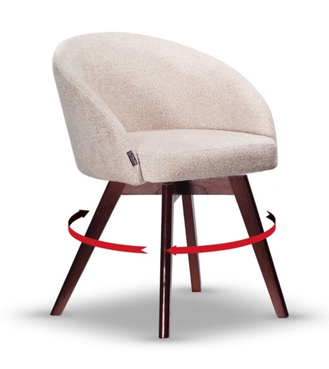 Krzesło FLOW obrotowe z drewna bukowego czarne