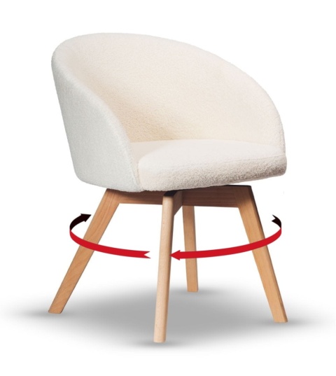 Krzesło FLOW obrotowe z drewna bukowego czarne