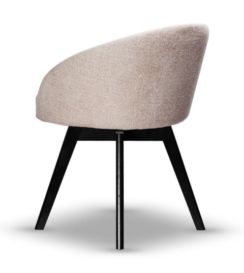 Krzesło FLOW obrotowe z drewna bukowego czarne