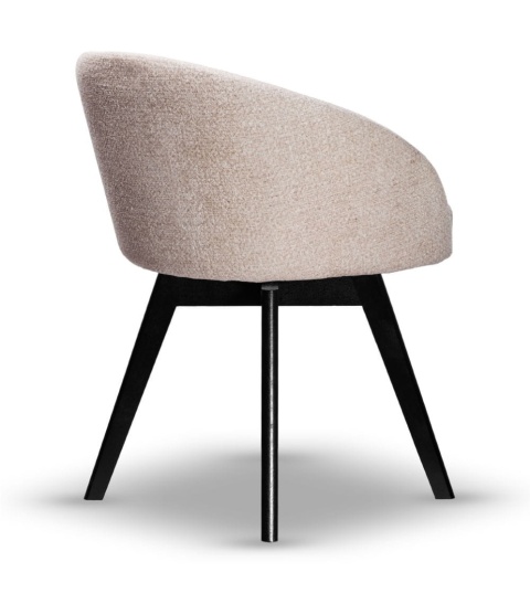 Krzesło FLOW obrotowe z drewna bukowego czarne