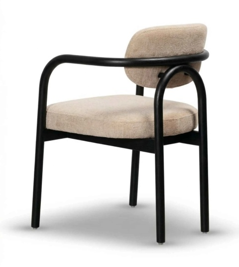 Krzesło TRISS z drewna jesionowego tapicerowane