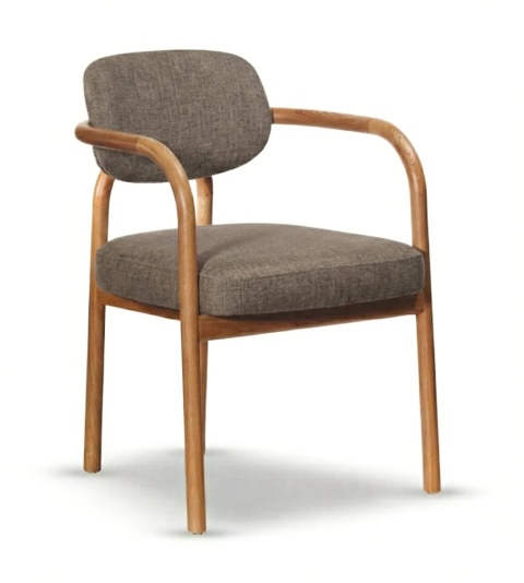 Krzesło TRISS z drewna jesionowego tapicerowane