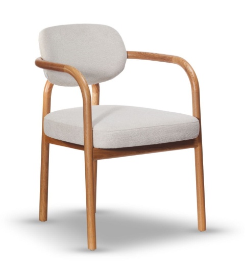 Krzesło TRISS z drewna jesionowego tapicerowane