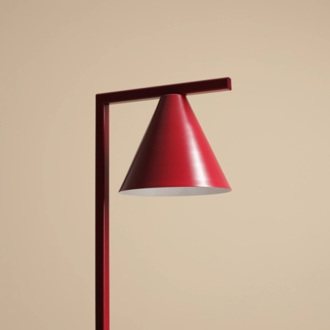Niebieska lampa stołowa z kloszem w kształcie stożka FORM TABLE DUSTY BLUE